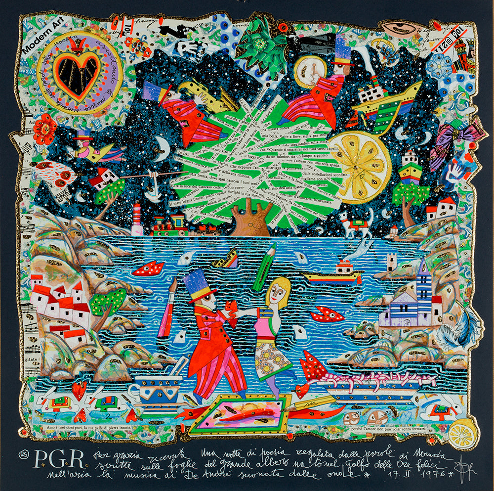 P.G.R. Per Grazia Ricevuta. Una notte di poesia regalata dalle parole di Neruda scritte sulle foglie del grande albero nato nel Golfo delle ore felici. Nell'aria la musica di De Andrè suonata dalle onde