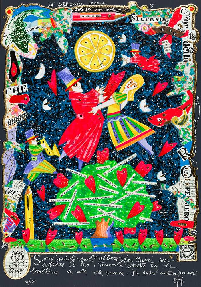 Sono salito sull'albero dei cuori per cogliere il tuo e tenerlo stretto tra le braccia. La notte era serena e De Andrè cantava per noi